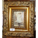 Autographed and dedicated photo postcard of a young Lillie Langtry in gilt frame
