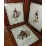 Set of three oil paintings on milk glass panels of Dickens characters, signed G.A. Sydenham