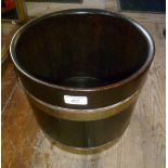 Brass bound mahogany wine cooler bucket, made by J. Gower of Gloucester