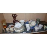 Shelf of assorted china and pottery