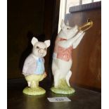 Royal Albert Beatrix Potter figurine Pigling Bland and a Beswick trumpeting pig called Matthew!