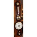 19th c. rosewood wheel barometer