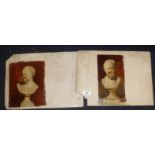 Charles James Lauder (1841-1921) two sketches in oils of statues (busts)