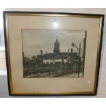 Monotone lithograph of a French two scene after R.D. Wilson 1964