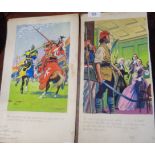 Two original book illustrations for "The Tale of Two Cities" and "Ivanhoe" by Parker