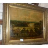 19th century riverscape, oil on canvas, unsigned