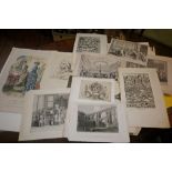 Folio of 12 various prints inc. three Judaic subjects