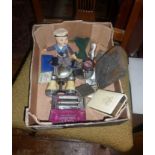 Vintage Norah Wellings sailor doll, boxed Rolstar Gas lighter, other lighters, safety razor, Vestas,