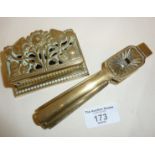 Art Nouveau style brass stamp box and some nutcrackers