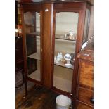 Edwardian mahogany two-door china display cabinet