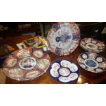 Imari charger and plates (some A/F)