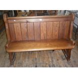 Victorian pine pew 4' long