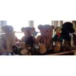 Collection of seven assorted Teddy Bears, inc. Harrods 1849-1999 year bear