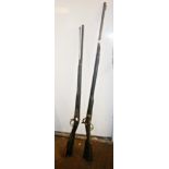 Two 18th c. Russian Crimean Military percussion muskets, A/F with missing parts