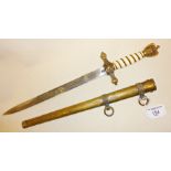 German Kriegsmarine Officer's type dagger, 38cm long, blade 26cm etched both sides with a large