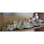 Large quantity of Wedgwood, Royal Albert "Moss Rose", Crown Staffordshire chinaware with a Royal