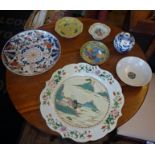 Assorted Chinese porcelain inc. floral charger (A/F) and others