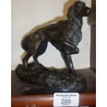 Bronzed dog figure marked J. Spouse