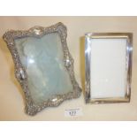 Two Sterling silver photo frames (one with bent corner), antique frame approx. 17.5cm