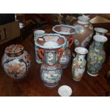 8 Chinese porcelain vases (A/F), inc. famille rose cylinder vase, etc.