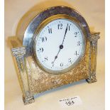 Buren silver plated mantle clock, approx. 15cm high