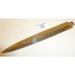 Paper knife in the form of an SS dagger blade, etched with the SS motto "Meine Ehre heist Treue",