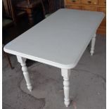 Painted wood kitchen table on turned legs