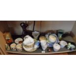 Shelf of assorted china and pottery