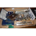Assorted silver plated items, inc. two silver photo frames