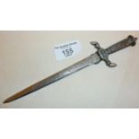 German miniature 1930s hunting dagger, 14cm blade finely etched with wild boar, stags, deer etc.