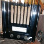 Murphy Art Deco style monolithic black bakelite cased radio, designed by Eden Minns, c. 1940