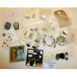 Assorted earrings, etc.