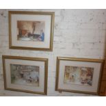 Three Russell Flint colour prints in gilded frames