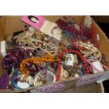 Box of assorted costume jewellery, etc.