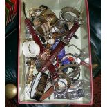 Shoebox containing assorted wrist watches