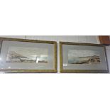 Pair of seascapes, colour prints by R.F. McIntyre