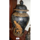 Attic Greek vase with cover, 40cm tall