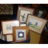 Six various small framed prints