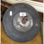 WW2 Spitfire aeroplane tail wheel with tyre