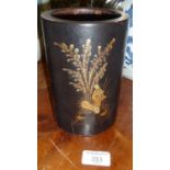 Chinese lacquer bamboo brush pot