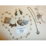 925 silver jewellery and an antique hallmarked silver MIZPAH brooch