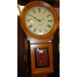 American drop dial wall clock by E. Howard & Co. of Boston, dial with Roman numerals in walnut case,