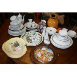 Assorted china, inc. Mickey Mouse egg cups, quantity of Corelle by Corning U.S.A. cups and saucers
