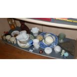 Shelf of assorted china and pottery