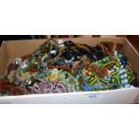 Vintage glass bead necklaces and loose beads