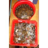 Large quantity of English copper and cupro nickel coins