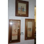 Takashi Nakayama (1893-1978), three Japanese watercolour paintings of people, signed, original