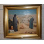 A painting on canvas being a Victorian copy of "Ruth & Naomi" by P.H. Calderon R.A. (the original in