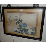 Chinese floral print in contemporary frame, stamped, c. 1920s