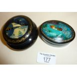 Two hand painted Russian lacquered boxes